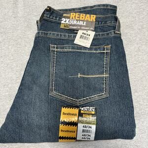 NWT ARIAT M5 Rebar Durastretch Blue Jeans Straight Leg Men’s 40x34 #10016222